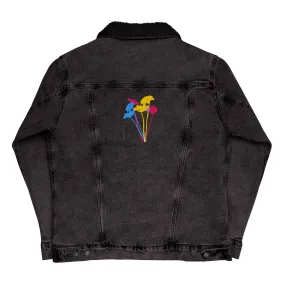 YOUR FLOWERS Unisex Denim Sherpa Jacket