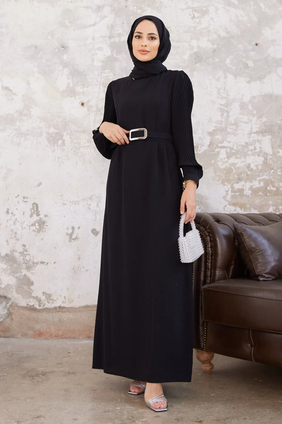 ZRF Women Puffy Sleeve Dress - Black - Tlacotepec
