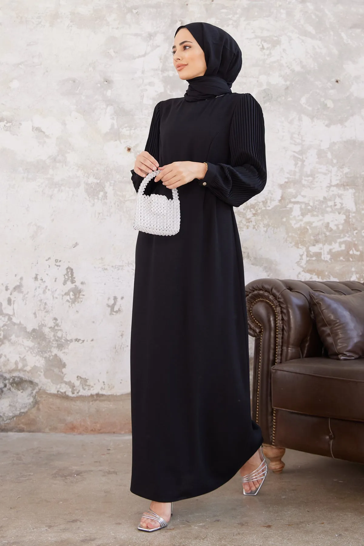 ZRF Women Puffy Sleeve Dress - Black - Tlacotepec