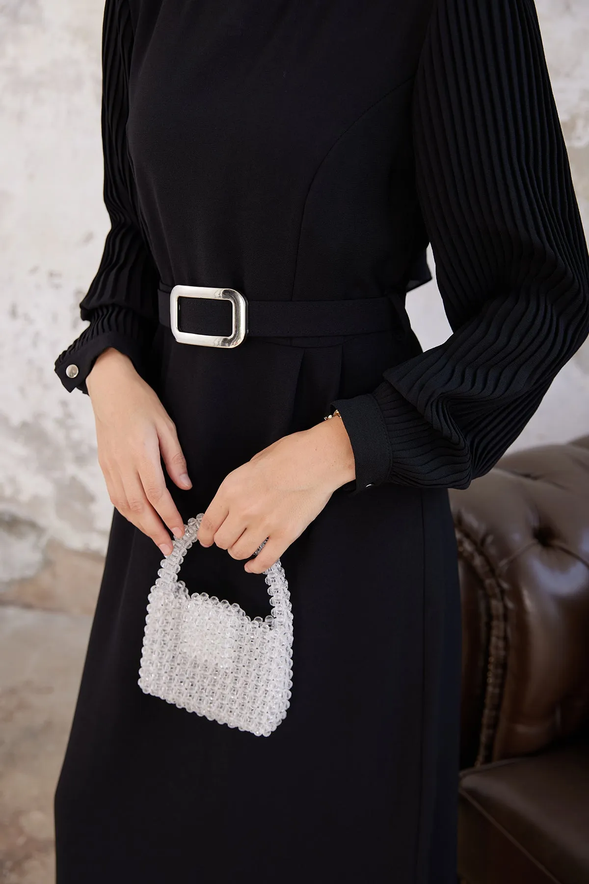 ZRF Women Puffy Sleeve Dress - Black - Tlacotepec