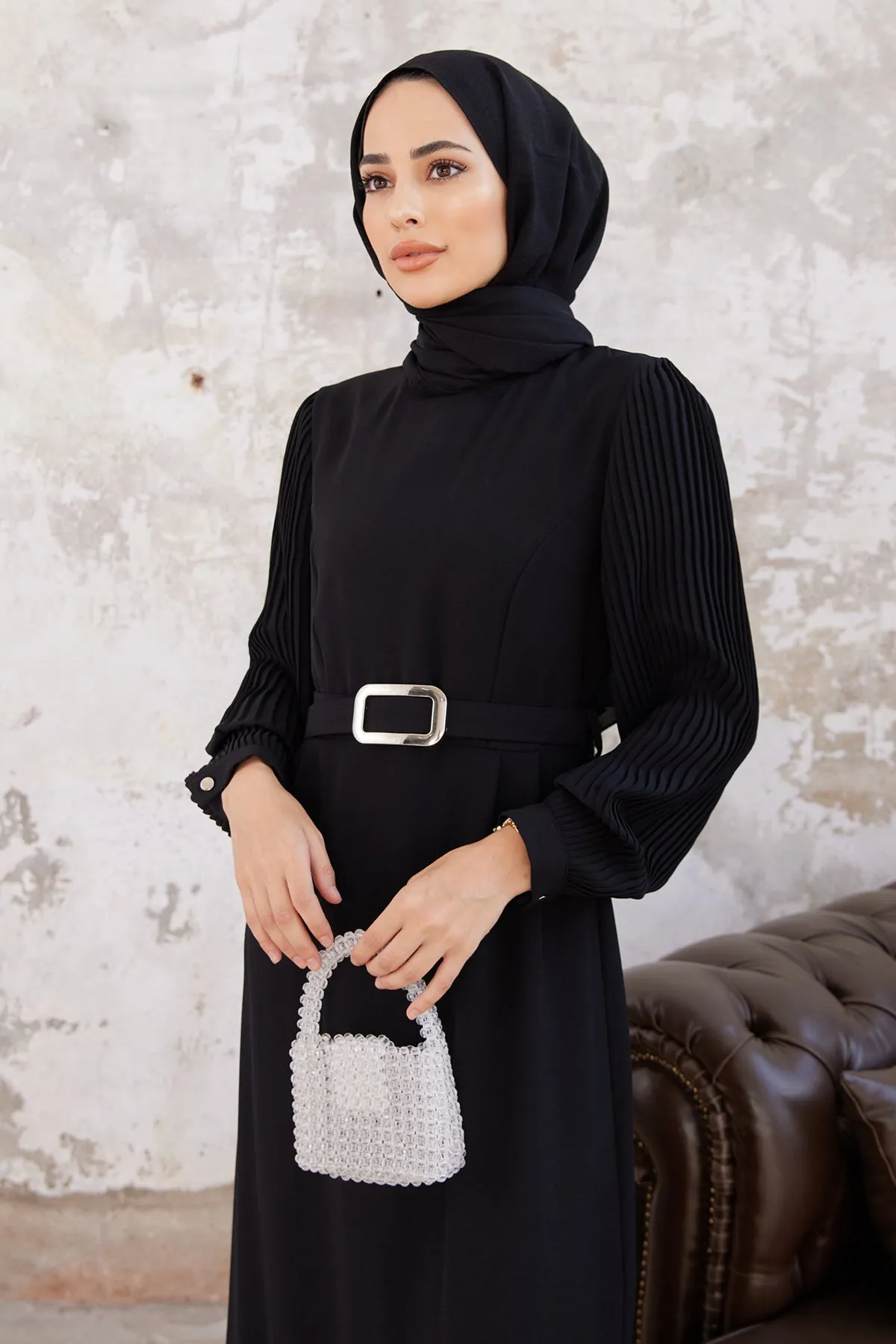 ZRF Women Puffy Sleeve Dress - Black - Tlacotepec